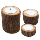3x Stump Tea Light Candle Holders for Christmas Wedding Birthday Party Decor