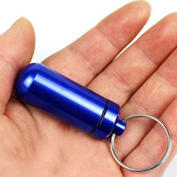 Portable Small Aluminum Waterproof Pill Bottle Cache Drug Container Keychain  Gw