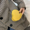 Love Heart Crossbody Handbag Women Kids Leather Small Shoulder Bag (Yellow)