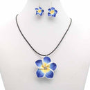 Fashion Flower Crystal Rhinestones Necklace Earrings Set Party Jewelry SME
