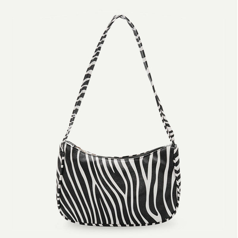 Fashion Zebra Print Women Handbag Tote Small PU Underarm Shoulder Bag (2)