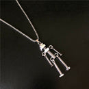 Stainless Steel Necklace Astronauts Robot Pendant Choker Hip Hop Chain Jewel%!