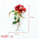 Fashion Women Alloy Rose Rhinestone Brooch Pin Wedding Bouquet Jewelry Gift