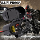 12/24V Motorcycle Cigarette Lighter Socket +Dual USB Charger Power-Port +Switch-