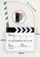 White Acrylic Clapperboard TV Film Movie Clapper Slate Clap Board