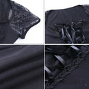 Gothic T-Shirt Streewear Lace Shirt Tight Blouse Crop Top Party Sweatshirt