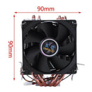 1X(LANSHUO 4 Heat Pipe 4 Wire Without Light Double Fan Cpu Fan Radiator Coo