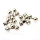 10 MIX Rhinestone Crystal 316L Steel Tragus Ear Studs Barbell Bar Ring V9T6