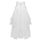 5X(Women Wedding Veil Dress White Bowknot Layers Tulle Ribbon Edge Bridal  M7H6)