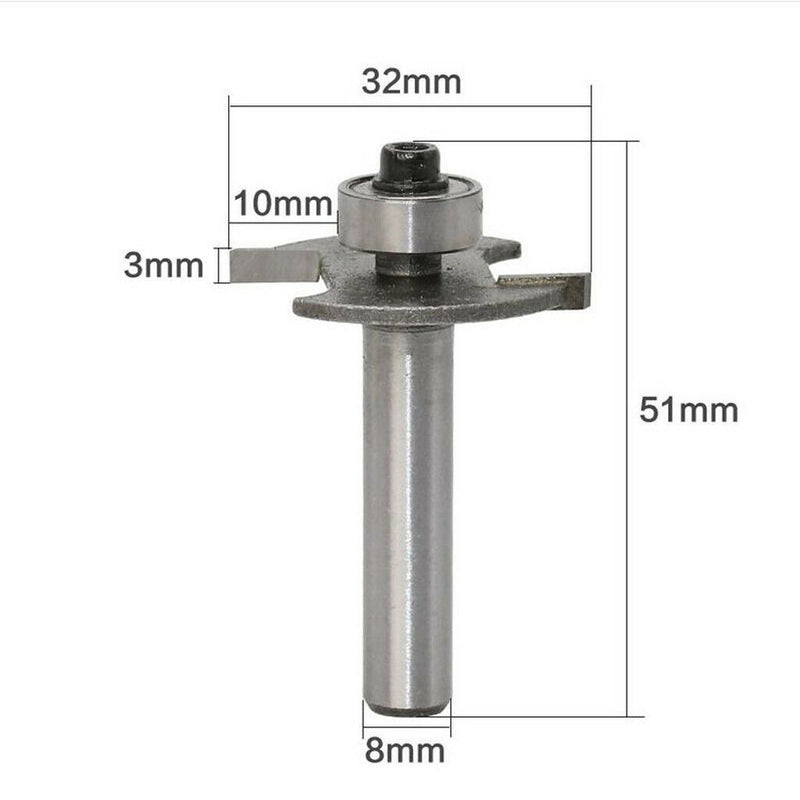 8mm Shank Biscuit Joint Slot Cutter with Top Bearing Power Tools for Woodworking