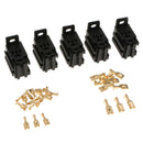 5 Pc 40a Relay Plug 4-pin Mounting Socket + Terminals Base Holder