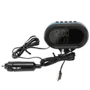 Car Thermometer Digital Clock DC12-24V Automobile Clock LED Lighted Auto Du