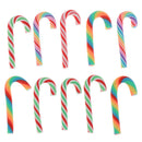 10PCS Rainbow Stripe Fimo Clay Christmas Cane Candy Party Embellishments De FA3C