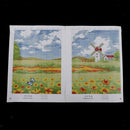 Cross Stitch Stamped Kit Pre-Printed Pattern Sunflower, 11ct Aida Fabric Size 36