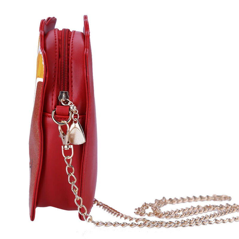 Woman Cupcake PU Chain Bag Popcorn Crossbody Messenger Bag (French Fries