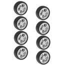 10pcs 1.9mm Shaft Plastic Wheel & 30mm Dia Rubber Tire Spare Parts for DIY Robot