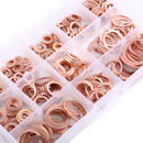 280 Pcs 12 Sizes Assorted Solid Copper Crush Washers Seal Flat Ring Set With Box