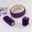 3Pcs/set Winter purple warm plush car steering wheel cover handbrake covers FT