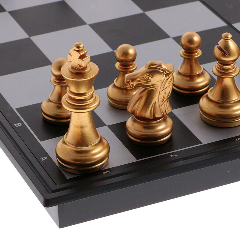 Portable Chess Folding Magnetic Board Chess Pieces Game Set DIY Kids Intelligent