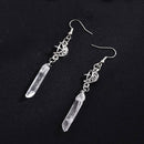 Clear Quartz Moon Earrings - Boho, Witchy, Natural Stones, Esoteric, Celestial~