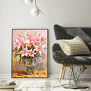 Painting By Numbers Kit DIY Lily Flower Hand Painted Canvas Oil Art Picture A
