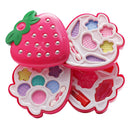 4x Set Cosmetic Girl Pretend Play Kit Strawberry Make Up Case Kids Gift Toys