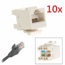 10pcs Cat 6 RJ45 Punchdown Keystone Modular Ethernet Snap-in Jack NetworkLJ