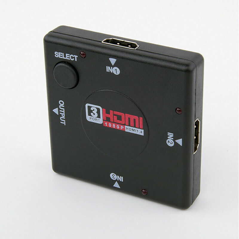 Hdmi HDTV 3 Port Switch AUTO Switcher Splitter Selector HUB Box Cable 108 KDR