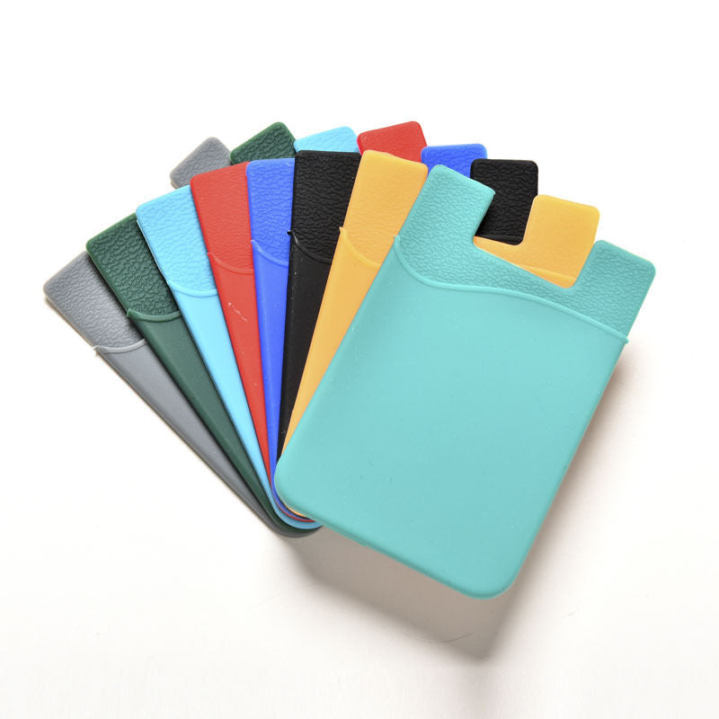 Silicone Mobile Phone Wallet Credit Card Cash Stick Adhesive Holder Case ATZZ