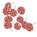 10x Lollipop Red Candy Polymer Clay Embellishment Cabochon DIY Craft
