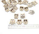 50Pcs Mix Hollow Owl Wooden Ornament DIY Craft Slices Art Decoration Scrapb BX