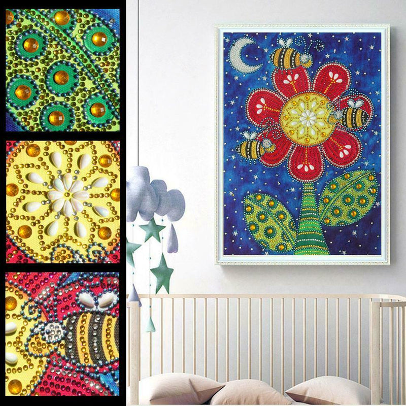 5D DIY Special Shaped Diamond Painting Flower Cross Stitch Mosaic Craft Kit