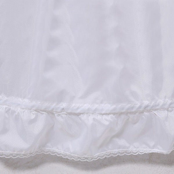 White Long 6-Hoop Petticoat Extra Full Wedding Prom Ball Crinoline Underskirt