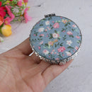 1pc Mini Pocket Floral Mirror Portable Two-side Folding Make Up Women Vint BX