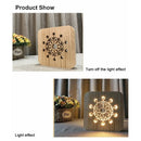 Snowflake Mode Wooden Night Light Bedroom Decor Lights Usb Light Switch Gif