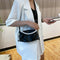 Women Irregular Handbag Alligator PU Chain Crossbody Underarm Bags (Black) A