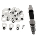 23pcs Telescopic Fishing Rod Pole Guides Tips Top Eye Rings Kit + Reel Seat