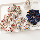 5x Floral Scrunchies Assorted Elastic Hair Rope Ties  Updo Hair Accessories