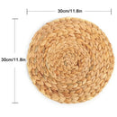 4Pc Natural Water Gourd Woven Placemat Round Woven Rattan Table Mat Water G
