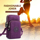 Women Nylon Messenger Bag Arm Pack Sports Small Mobile Phone Pouch (Purple)