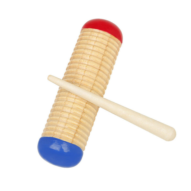 Wooden Hand Drum with Mallet Children Fun Playing Learning Educational Toys