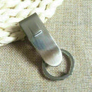 Stainless Steel Leather Detachable Keychain Belt Clip Key Ring Holder Gift V6N7
