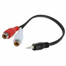 3.5mm 1/8" Stereo Female to 2 Male RCA Jack Adapter Y Cable Splitter-