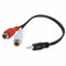 3.5mm 1/8" Stereo Female to 2 Male RCA Jack Adapter Y Cable Splitter-