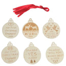 6pcs Wooden Christmas Pendent Xmas Tree Hanging Ornaments Decor (JM01694) A