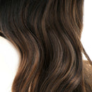 Gradient Black Brown Synthetic Long Wavy Wigs Women Lace Front Daily Wigs  OZ