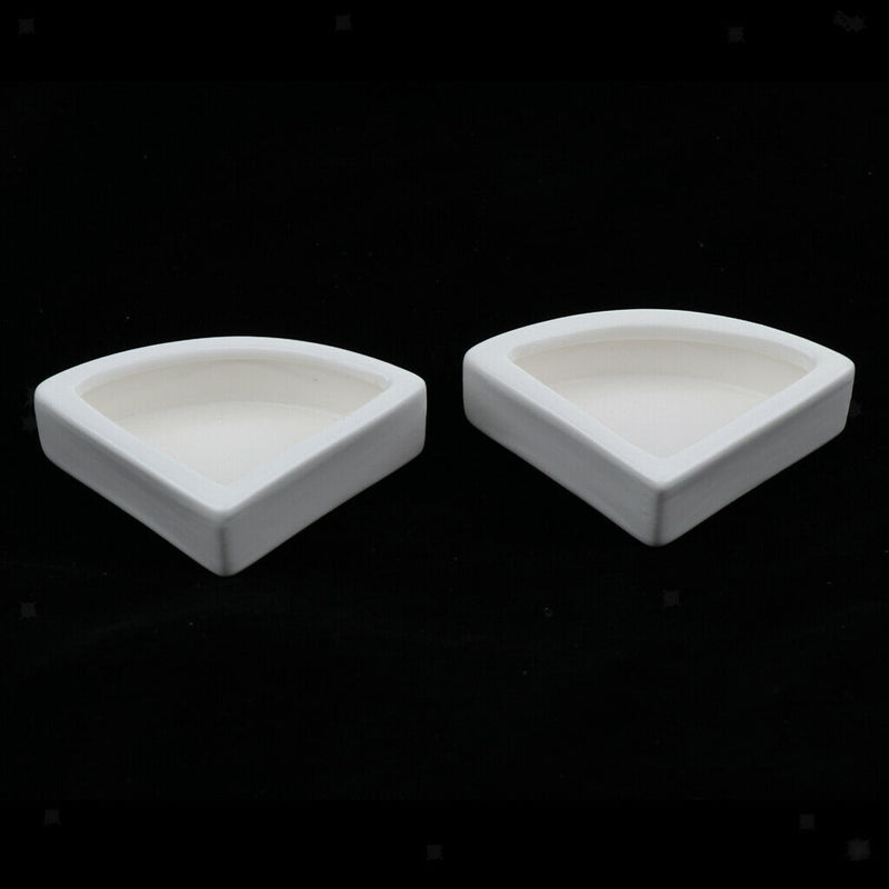 4x Reptile Food or Water Dish Worm Bowl Ceramic Dish Mealworm Feeder Angle