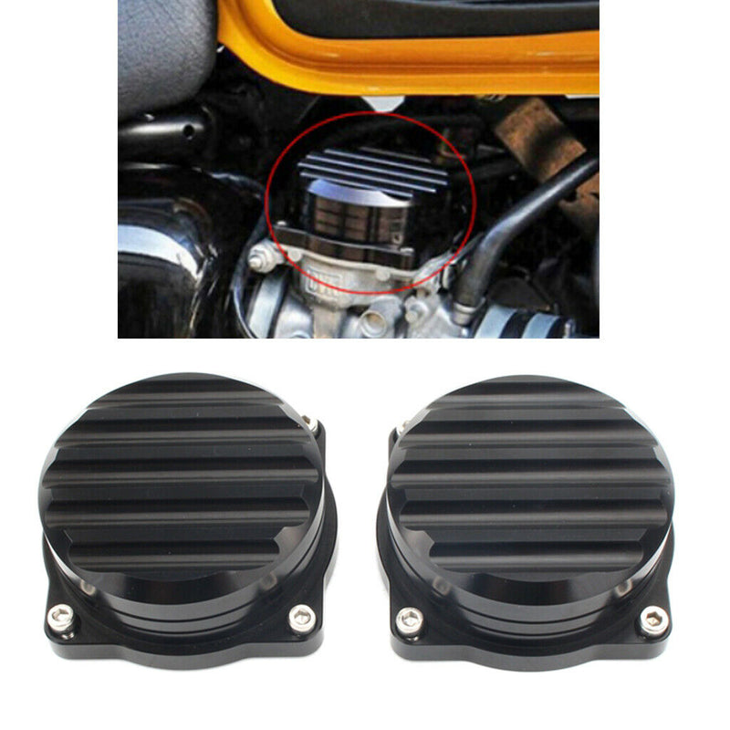 2x Motorcycle Injection Carburetor Cover Lid CNC Carb Tops for Triumph Black
