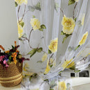 2.5Mx1M Flower Sheer Voile Eyelets Panel Valance Curtain Divider Blinds Yellow