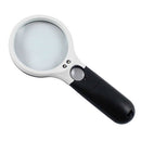 Handheld 45X Magnifying Reading Glass Lens Jewelry Loupe With 3 LED Light AS MO